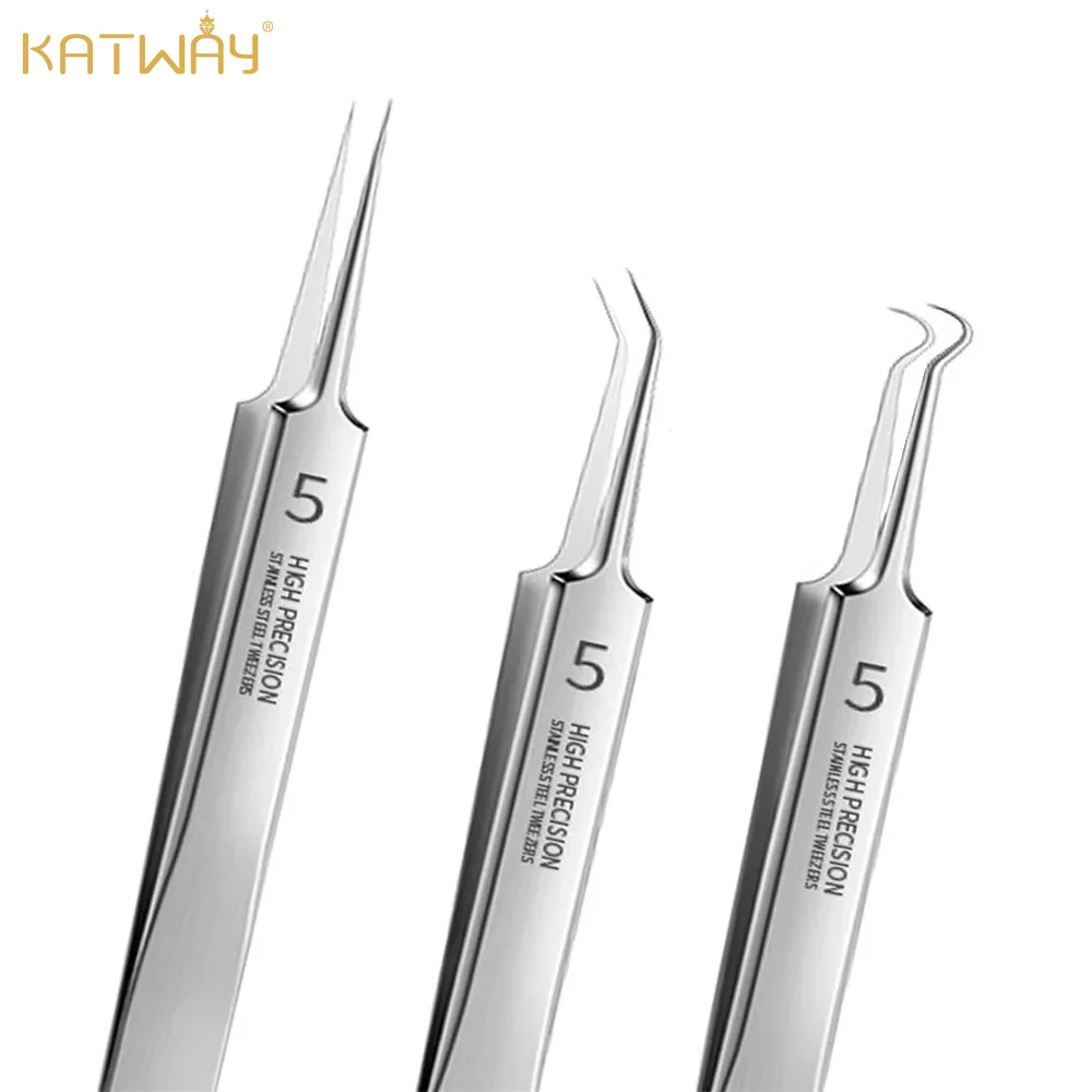 KATWAY No. 5 Ultra-fine Blackhead Tweezers Cell Pimples Clip Special Acne Needle Beauty Salon Scraping & Closing Tools HH-AA07