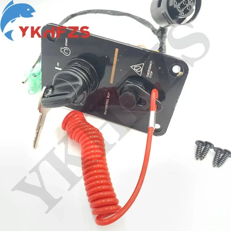 Outboard Single Engine Key Switch Panel, 704-82570-08 Fit for Yamaha Outboard Motors 704 Control Box Mounting Screws Assembly