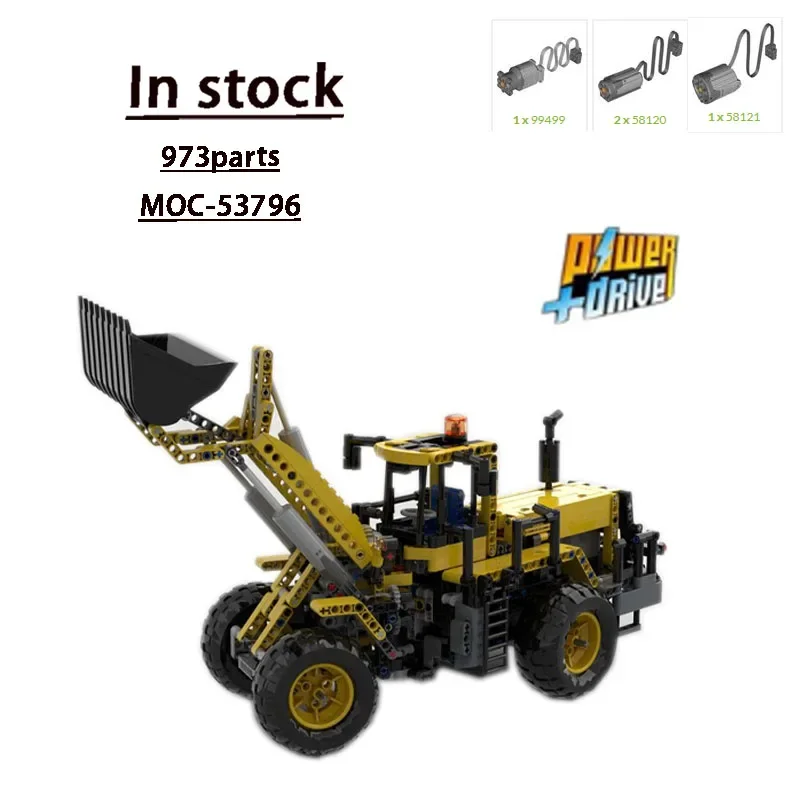 MOC-53796 Urban Charged Excavator Assembly Splicing Building Block Model 973 Parts MOC Creative Boy Birthday Building Block Toy