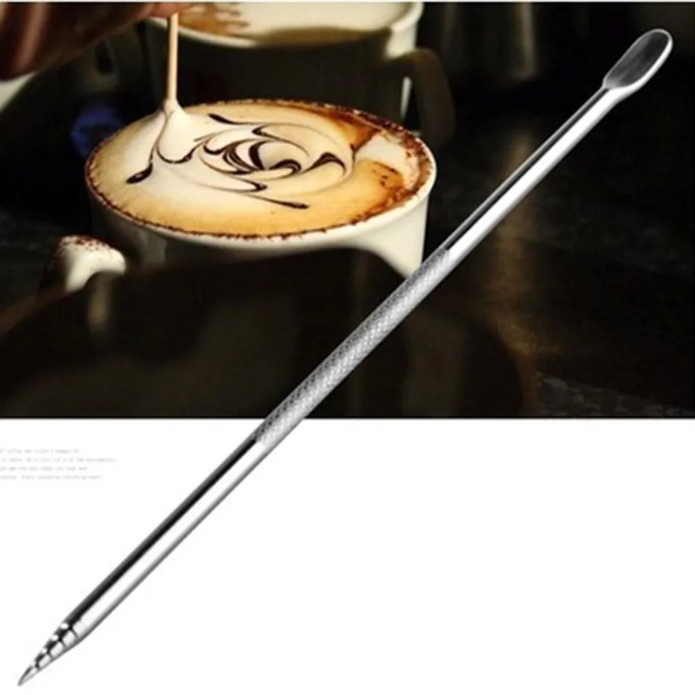 5Pcs Stainless Steel Latte Art Pen Tool Grade Coffee Drawing Instrument for Fancy Coffee Art Espresso Milk Pattern