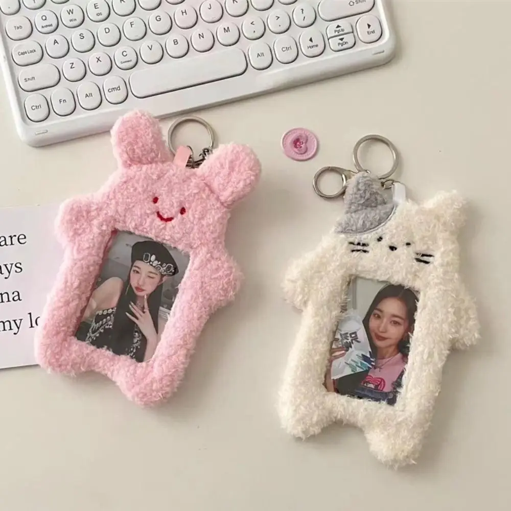 

Cute Photocard Case Student Card Holder Bag Keychain Cat Photocard Case Idol Photos Protective Cover Cartoon