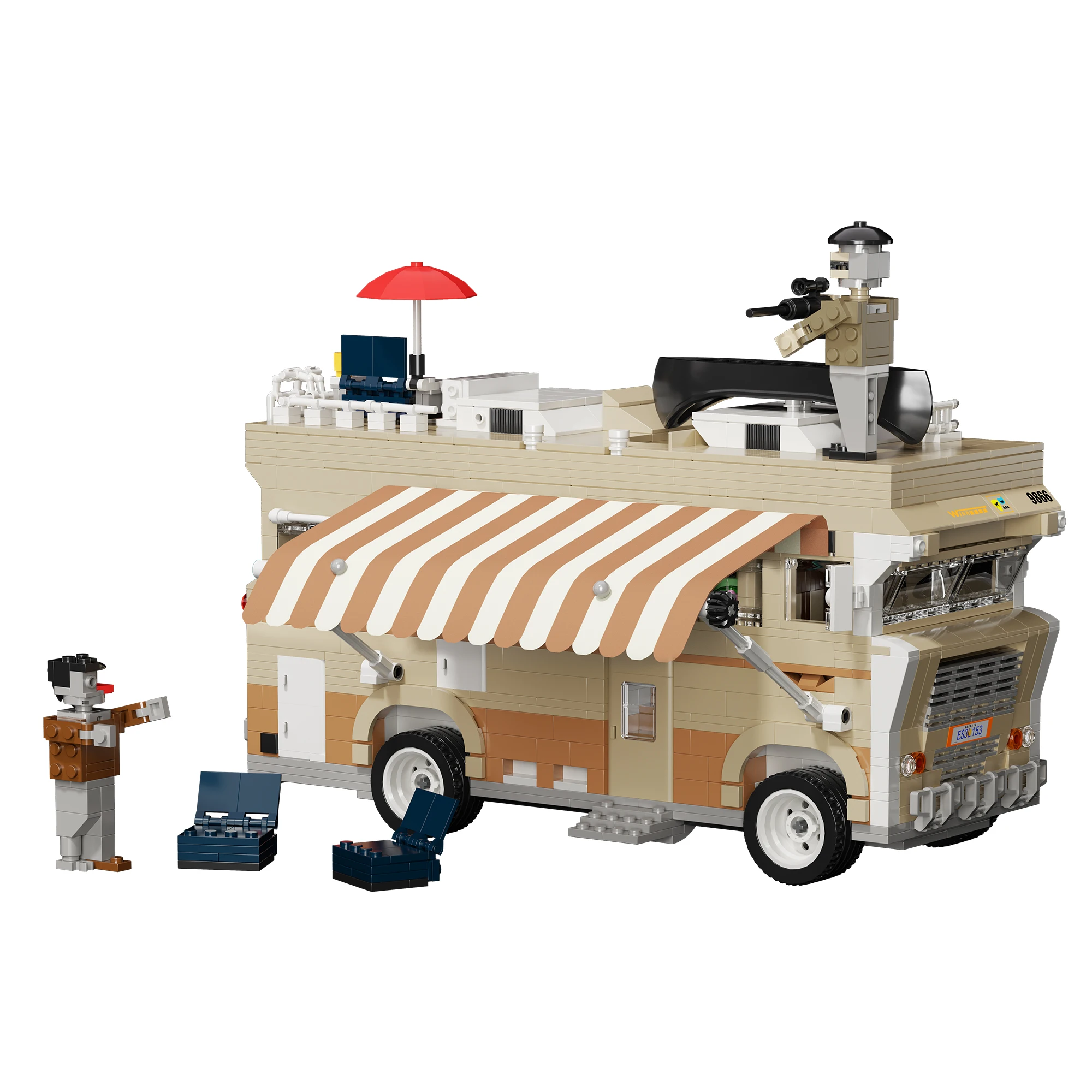 2142PCS Apocalyptic RV Building Block Classic Zombie Drama RV  Car Model Brick With Figure Desktop Collectible Ornament Toy Gift