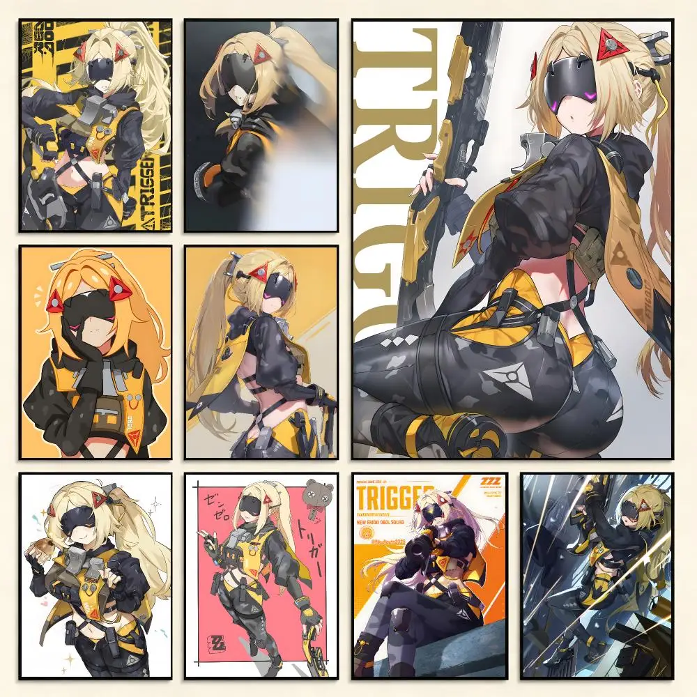 Game Character Zenless Zone Zero Trigger Poster Digital Solvent Print Waterproof PP Fade-Resistant Wall Art Room Decor Gift