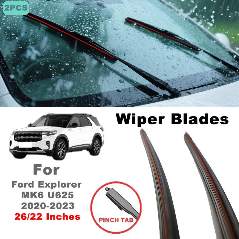

Car Wiper Blade Set For Ford Exploer 6th MK6 U625 2020-2023 2021 Front Wiper Brushes Windshield Windscreen Window Washer 26"+22"