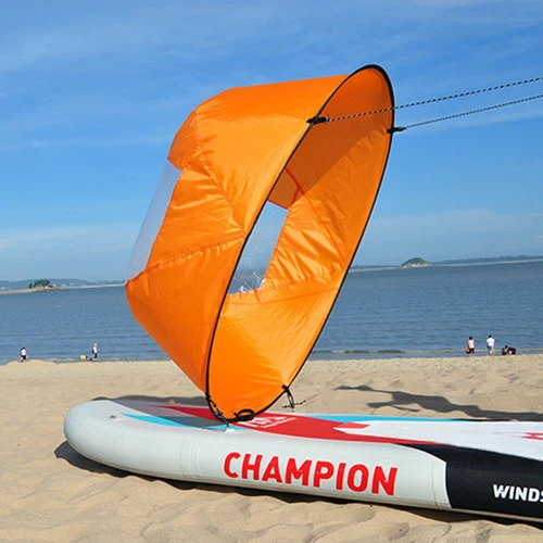 Imagen 1 del producto Vela de viento para Kayak de 46 pulgadas, tabla de Paddle plegable, vela de ventana transparente, canoa inflable, vela de barco, accesorio para tabla de surf SUP