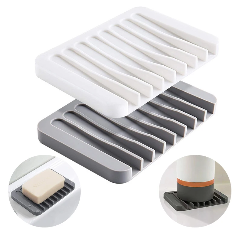 

1 шт. силиконовая мыльница с самопроточной системой, креативный держатель для мыла без сверления, мягкая противоскользящая подставка, декор для ванной и столешницы