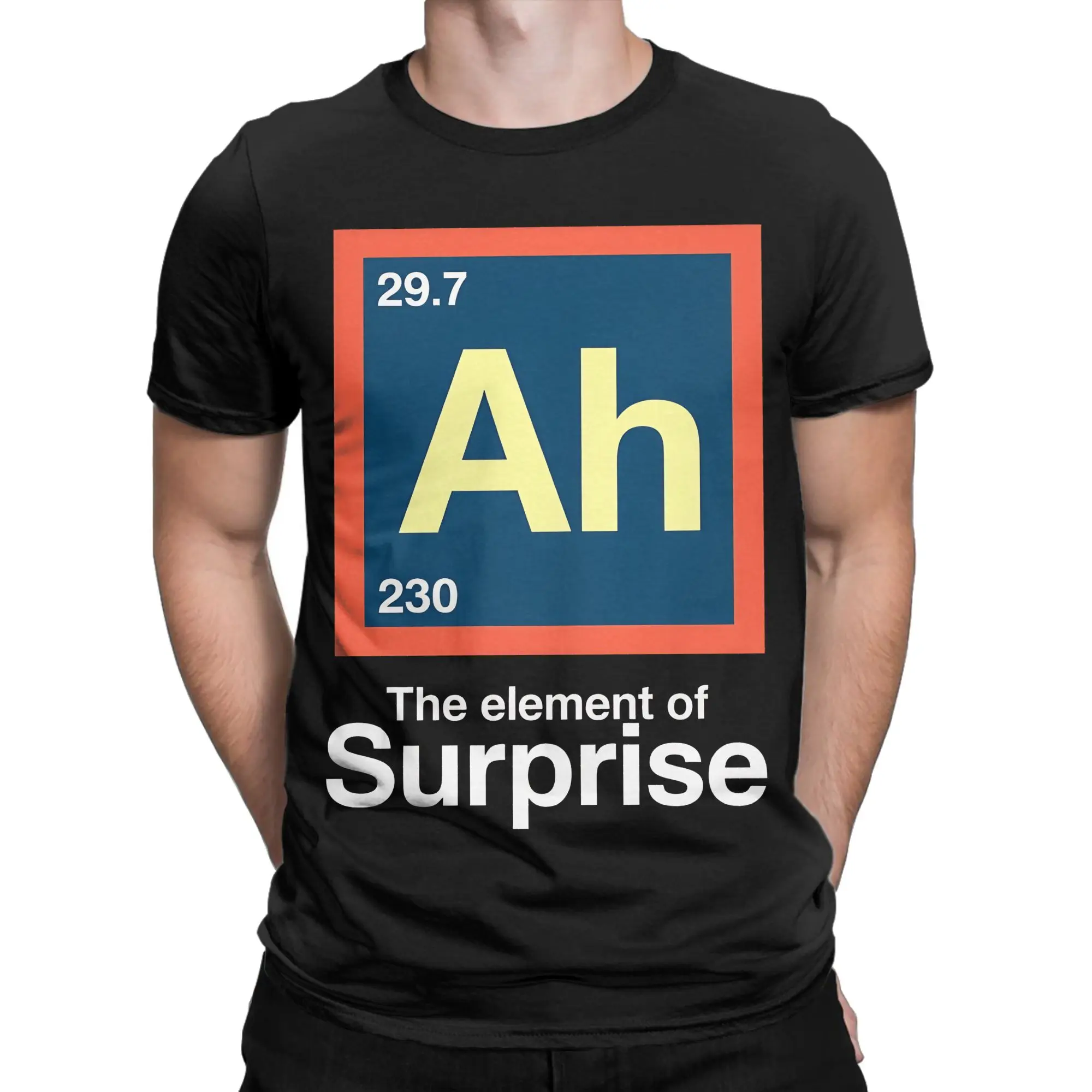 Fashion Project Hail Mary Ah The Element of Surprise Periodic Table Humor T-Shirts Men Round Collar Cotton T Shirt