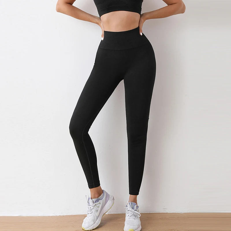 2024 New Fashion Wonmen\'s Sports Fitness Leggings High Waist, Abdominal Breathable Elastic Lift Hip Peach Exercise Yoga Pants