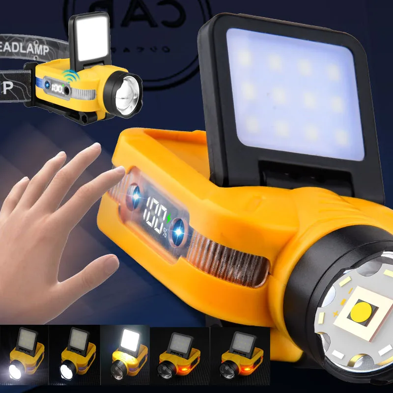 قابلة للشحن LED الجبهة كشافات 1000LM قوية مصباح يدوي صغير محس حركة قبعة كليب مصباح مقاوم للماء للتخييم مصباح الصيد #1