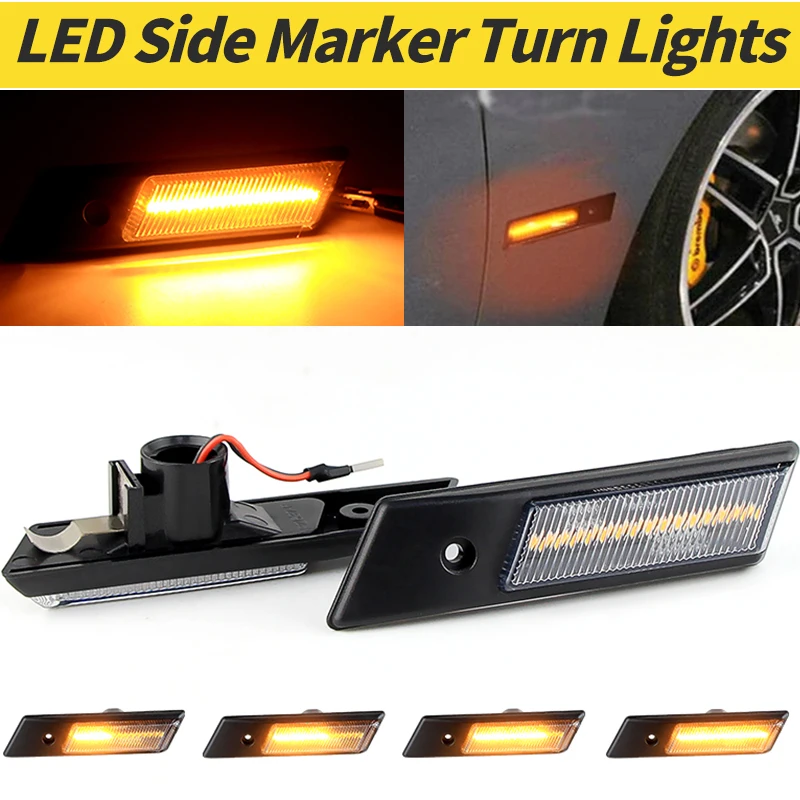 

2 шт. Янтарный светодиодный боковой габаритный поворотный фонарь для BMW 3 серии E36 5 серии E34 7 серии E32 OEM # :63138357047