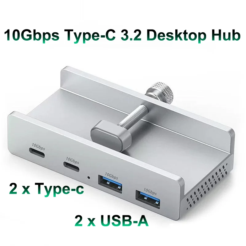 10Gbps Clip Aluminium USB HUB 3.2 Docking Station Multi-hub Splitter Adapter A C Extension Concentrator Desktop PC USB Hub Dock