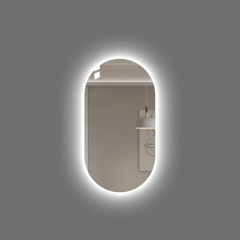 Smart Oval Mirror Touch Switch Shaving Aesthetic Bathroom Mirror Illuminated Lights Espelho  Accessories