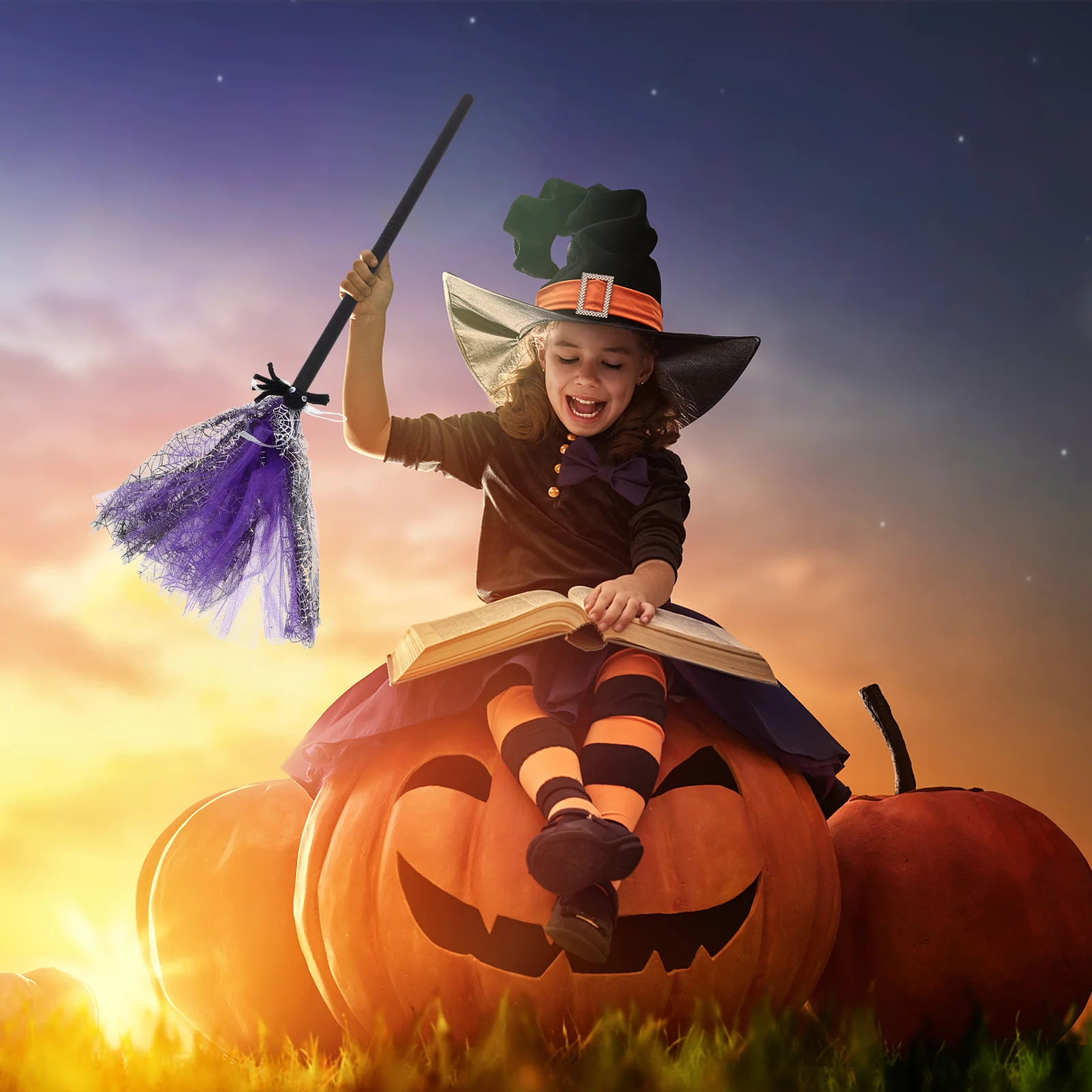 

Witch Broom Halloween Cosplay Accessory Durable Material Perfect for Masquerade Carnivals and Fancy Dress Parties