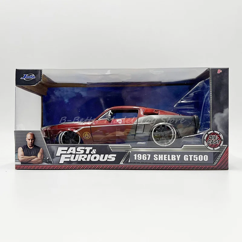 1:24 Diecast Metal Car Model Toy 1967 Shelby GT500 Miniature Replica For Collection