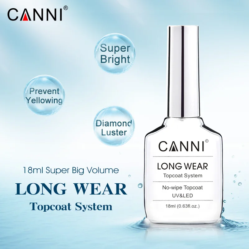 Canni 18 ml Big Size Long Wear Diamond No Wipe Top Coat Peel Off Base Coat Nagelmaniküre Soak Off UV LED TPO FREE Gel Polish – Detail 7