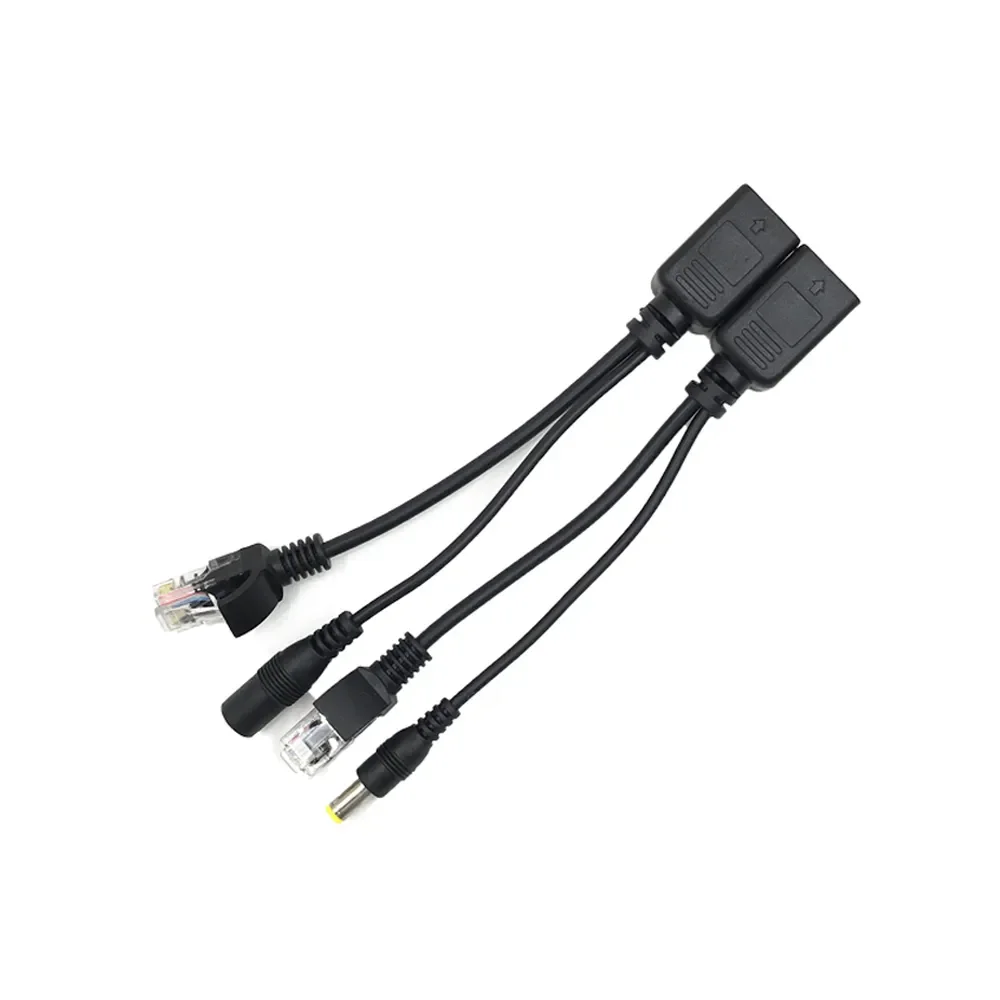 

1 Pair 12V POE Cable Passive Power Over Ethernet Adapter Cable POE Splitter RJ45 Injector Power Supply Module for IP Camera