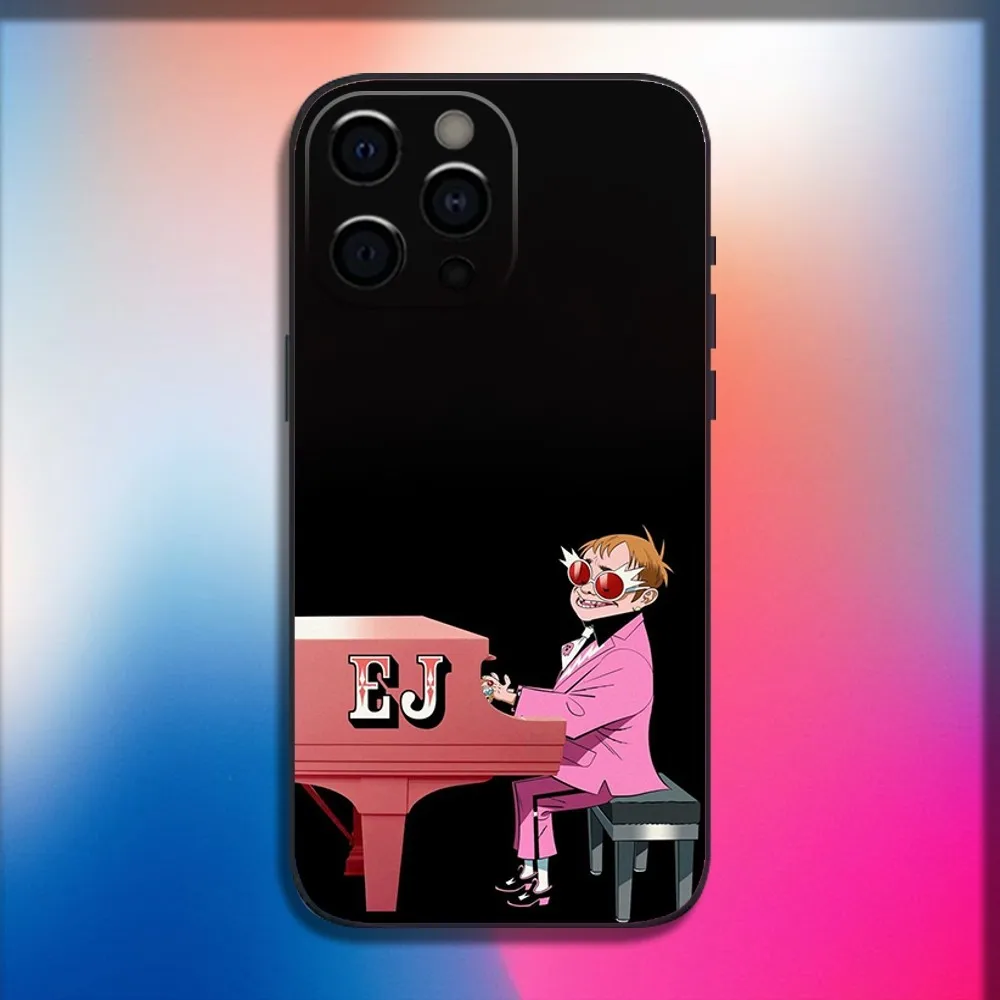 Singer E-Elton John Phone Case For iPhone 16,15,14,13,12,11,Pro,X,XS,Max,XR,Plus,Mini Soft Black Cover