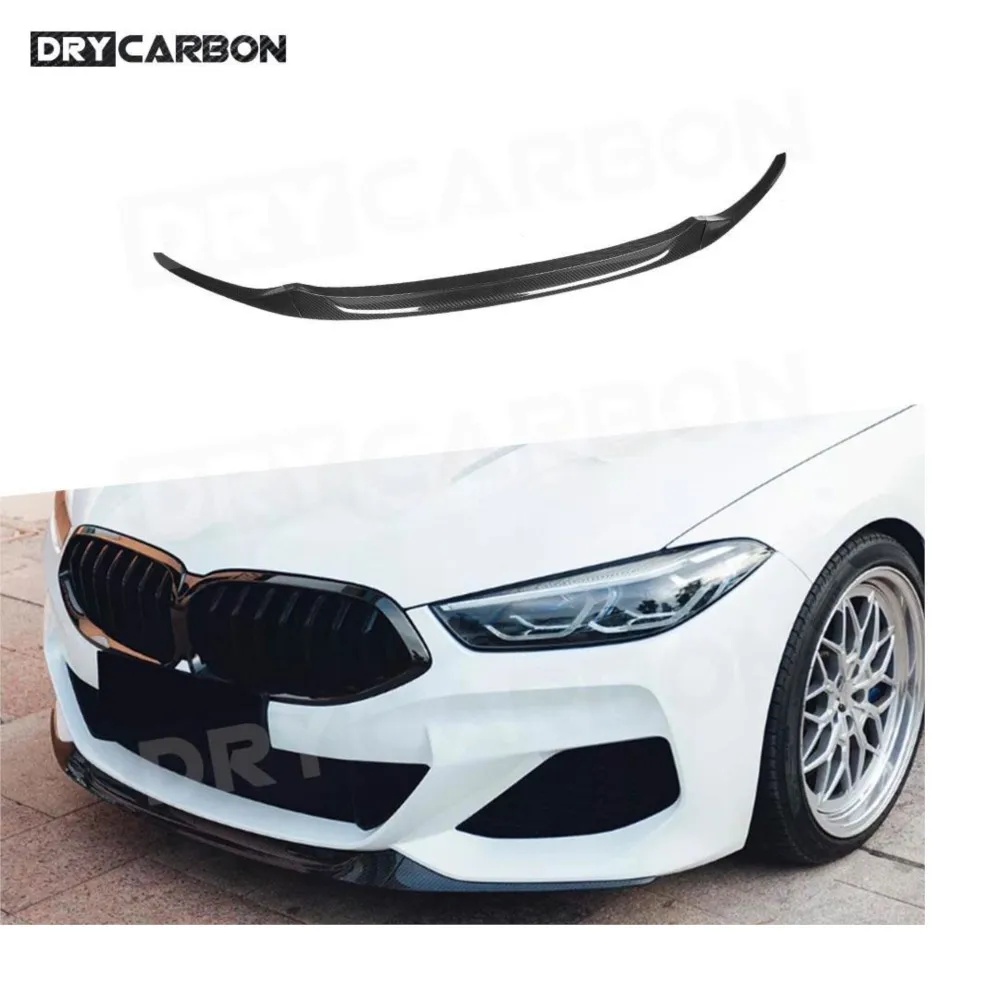 Dry Carbon Fiber Front Bumper Lip Spoiler Splitters For BMW 8 Series G14 G15 G16 2018-2022 Car Tuning Styling Front Lip Diffuser