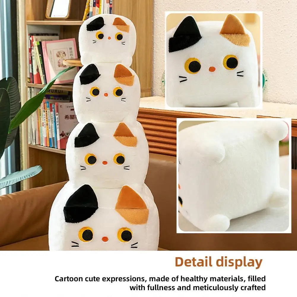 

Кукла с блочным котом, плюшевая мягкая, удобная для использования в торговом центре, симпатичная подушка, мультяшная кукла для друга, подарок, шоппинг, день рождения, X1R4