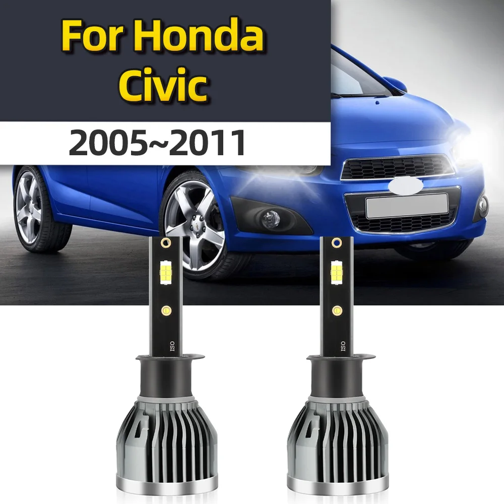 

2x H1 Led Lights Canbus Bulb Car Headlight High Beam Auto Fog Diode Moto Driving Running Lamp 12V 120W For Honda Civic 2005~2011
