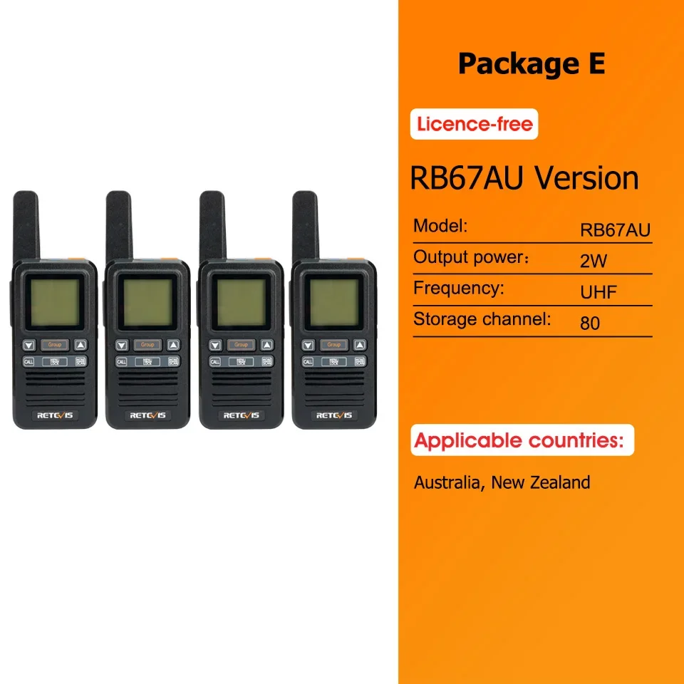 Retevis RB667 Walkie-Talkie 2er/4er-Set PMR446/FRS Tragbares Typ-C Lizenzfreies Zweiwege-Funkgerät mit 1,44 Zoll LCD-Display für Camping