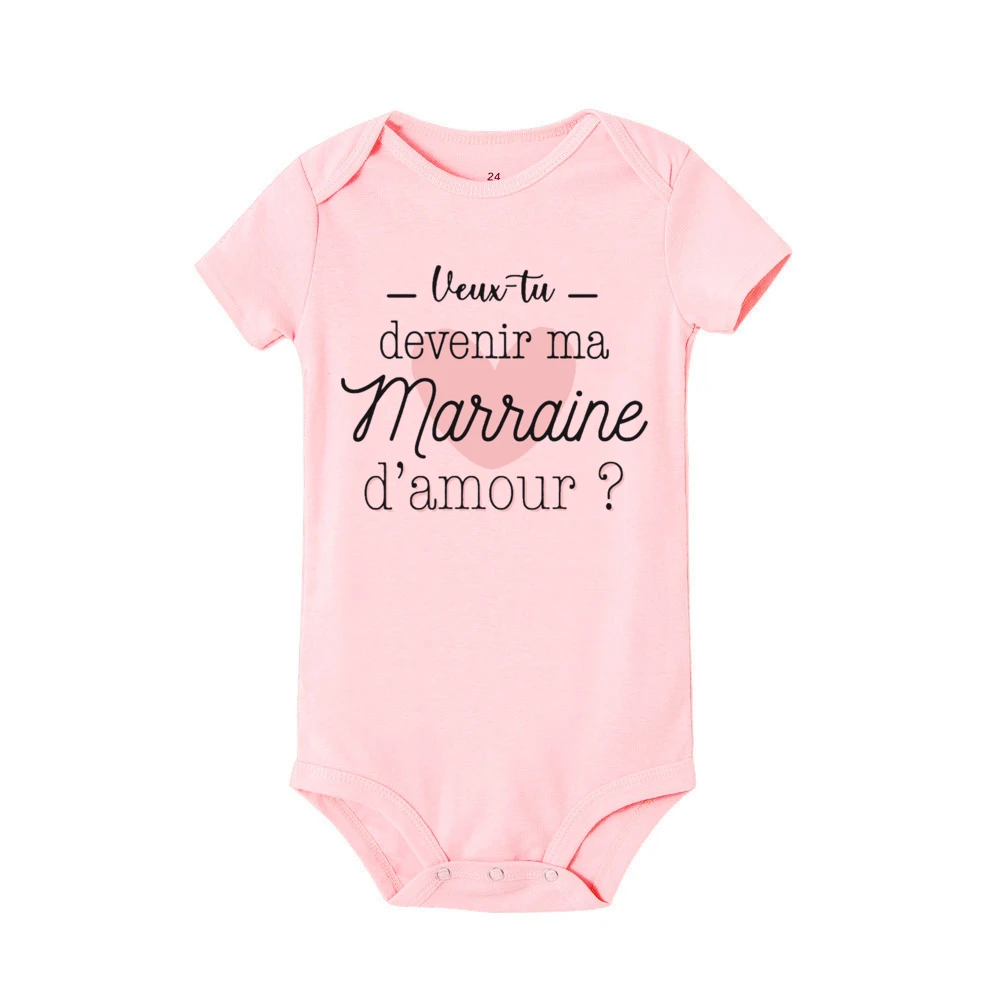 Wil Je Mijn Peettante Zijn Print Baby Romper Peetmoeder Verzoek Baby Bodysuit Pasgeboren Jumpsuit Met Korte Mouwen Peuter Kleding