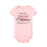 Do You Want To Be ma marraine imprimer bébé barboteuse marraine demande infantile body nouveau-né à manches courtes combinaison enfant en bas âge vêtements 4