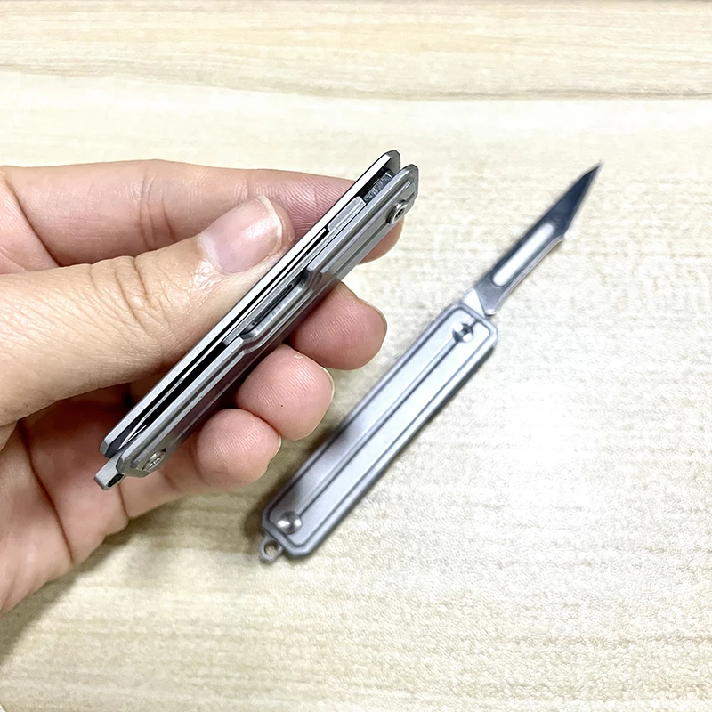 Titanium Alloy NO.11 Replaceable Blades Scalpel Quick Open Folding Knife Portable EDC Pocket Knife Useful Survival Camping Tool