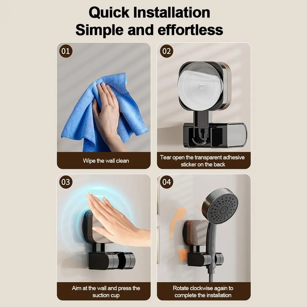 

Useful Adjustable Shower Head Holder Suction Cup Wall Mounted Handheld Sprayer Support Sprayer Fixed Base Bathroom Accessories