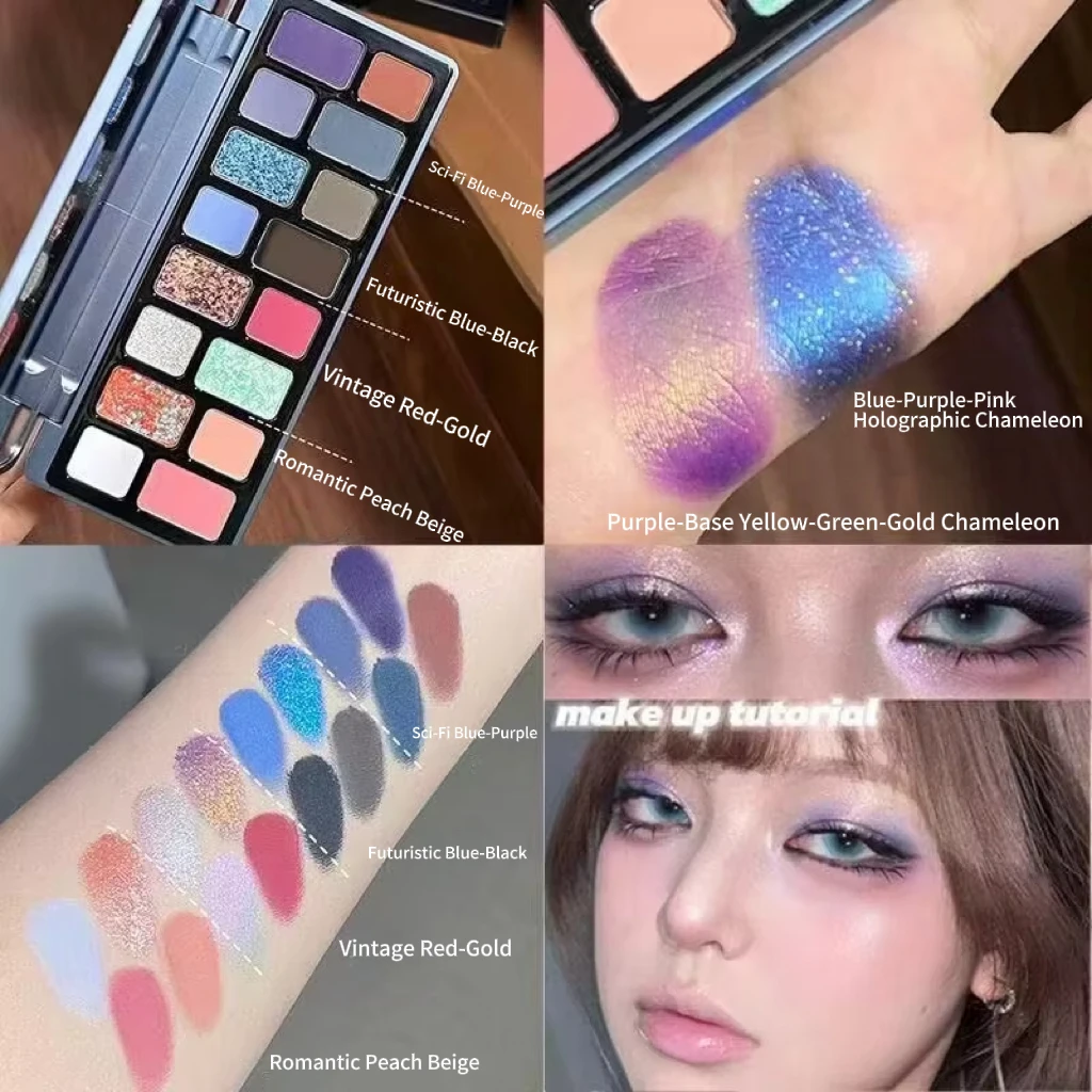 Cheeryep16 Color Lidschatten-Palette Qianyan Pink Brown Cowboy Blue Mehrfarbig Matte Pearl Smoky Eye Makeup Palette