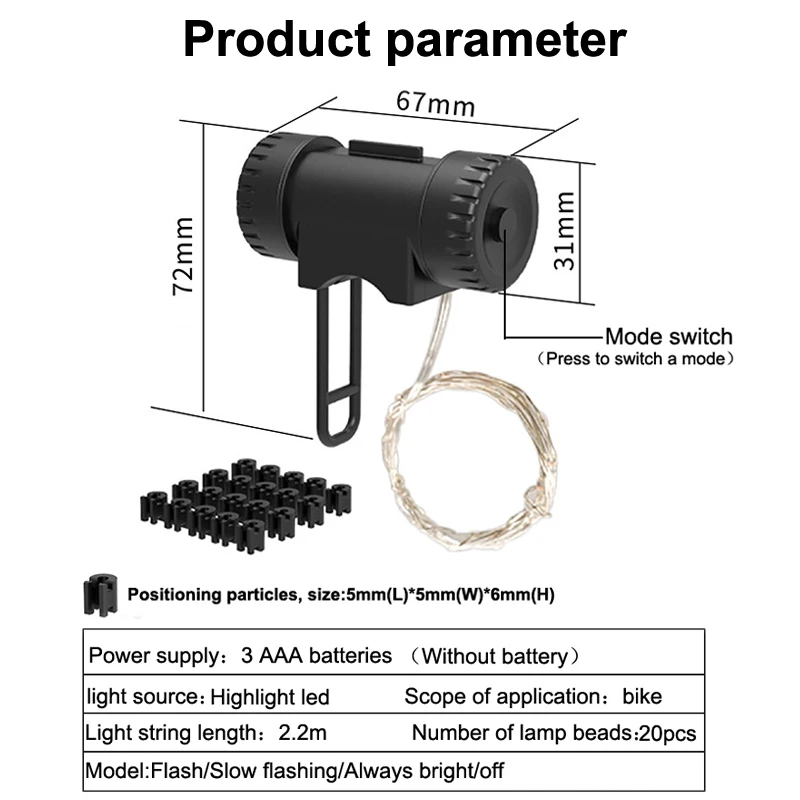 Lumières LED étanches pour rayons de vélo, lumière de roue de vélo, décoration d'accessoires de vélo, lumière d'opathie pour la conduite de nuit, sécurité