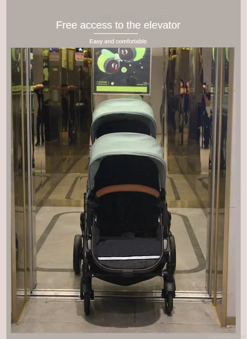 Twins Baby Stroller Can Sit and Lie Double Kids Trolley Stroller Shock Absorber Foldable Child Baby Carriage Foldable