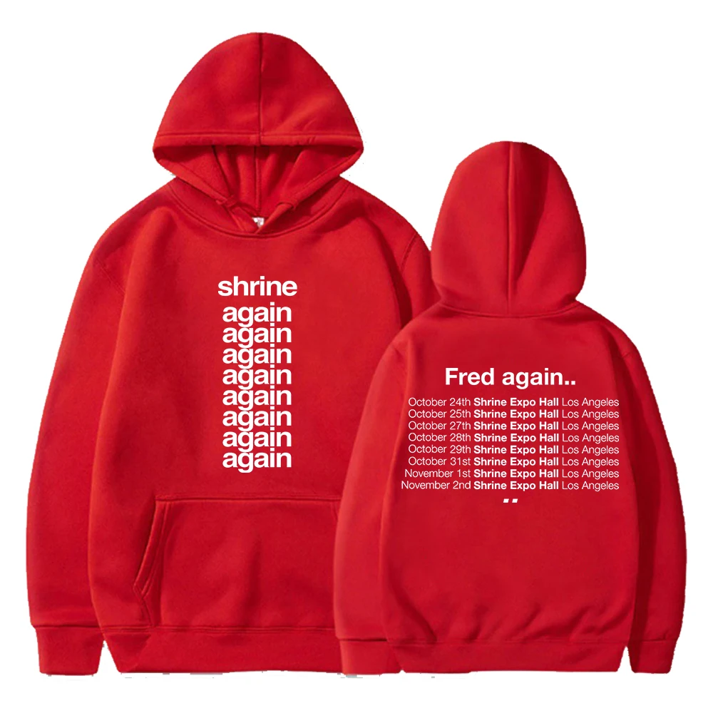 Fred Again Shrine Again-Sudadera con capucha para hombre y mujer, ropa de calle de manga larga, estilo Hip Hop, 2024