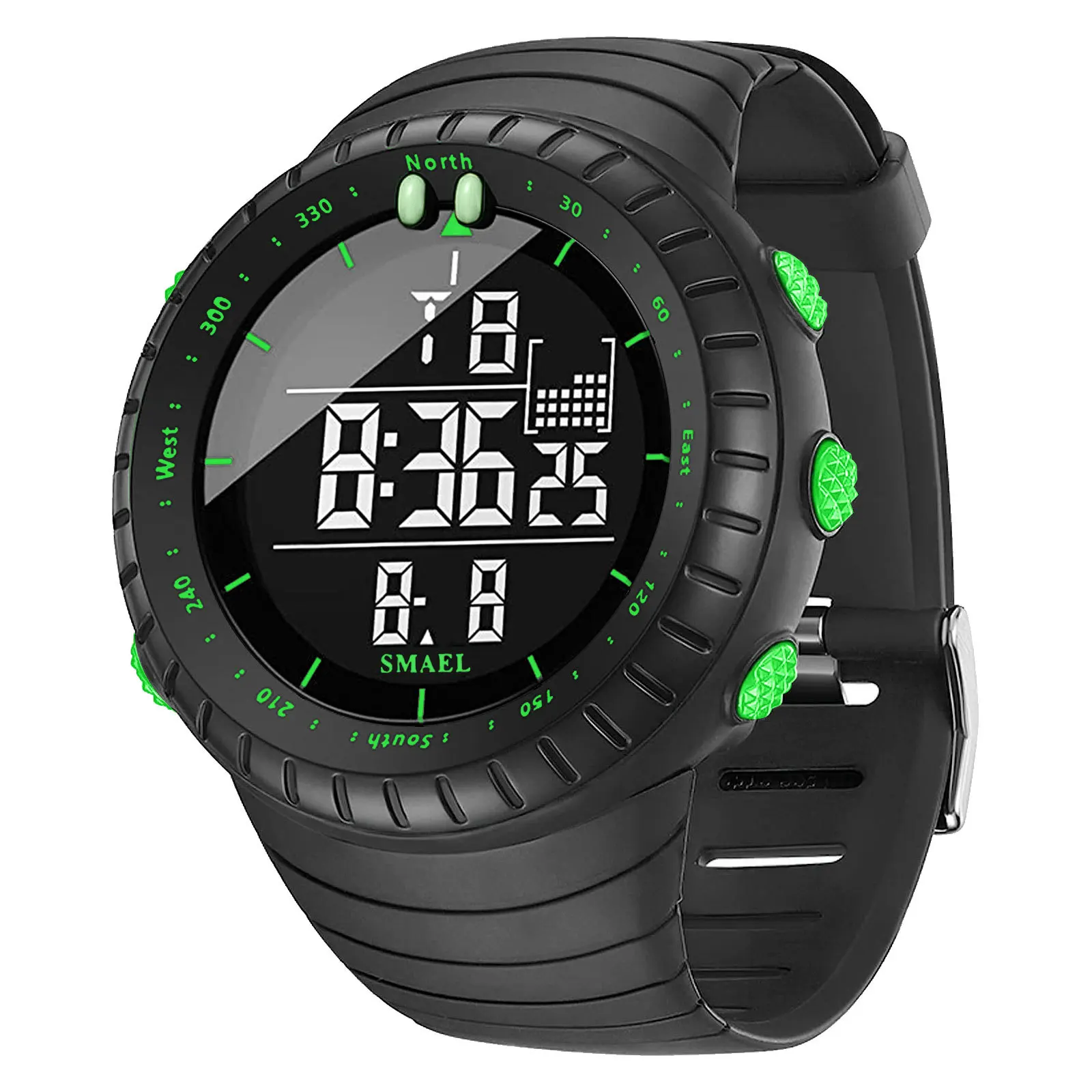 SMAEL Brand Men Electronics Watch Outdoor Sports Waterproof Big Dial Digital LED Alarm Digital-watch 1237 Sport Watch