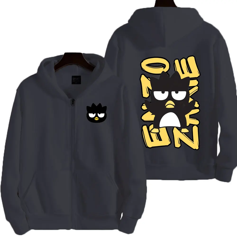 Sanrio Bad Badtz Maru Cartoon Anime Men Zip Up Hoodie Spring Autumn Fashion Women Sweatshirt 2024 New Couple Jacket Coat