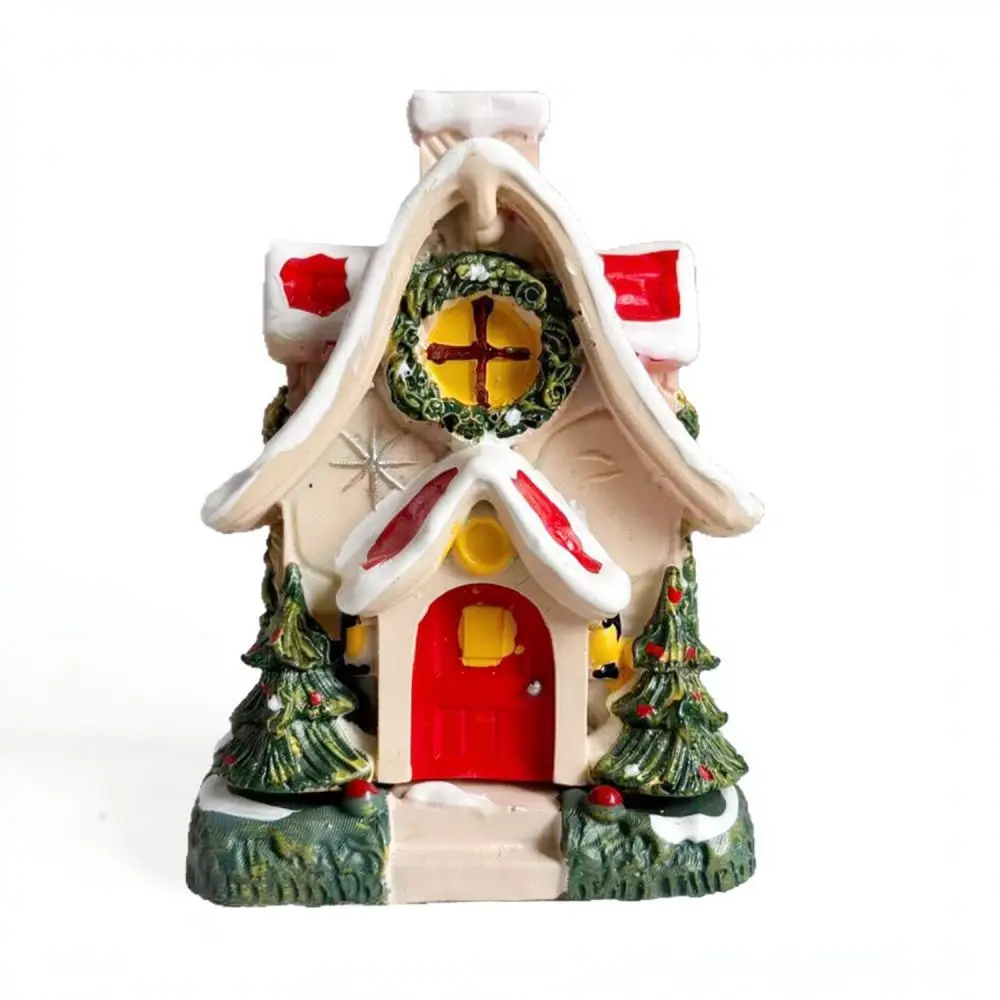 Beautiful Christmas House Incense Burner Resin Ornament Festive Interior Decoration For Home Party Holiday Tabletop