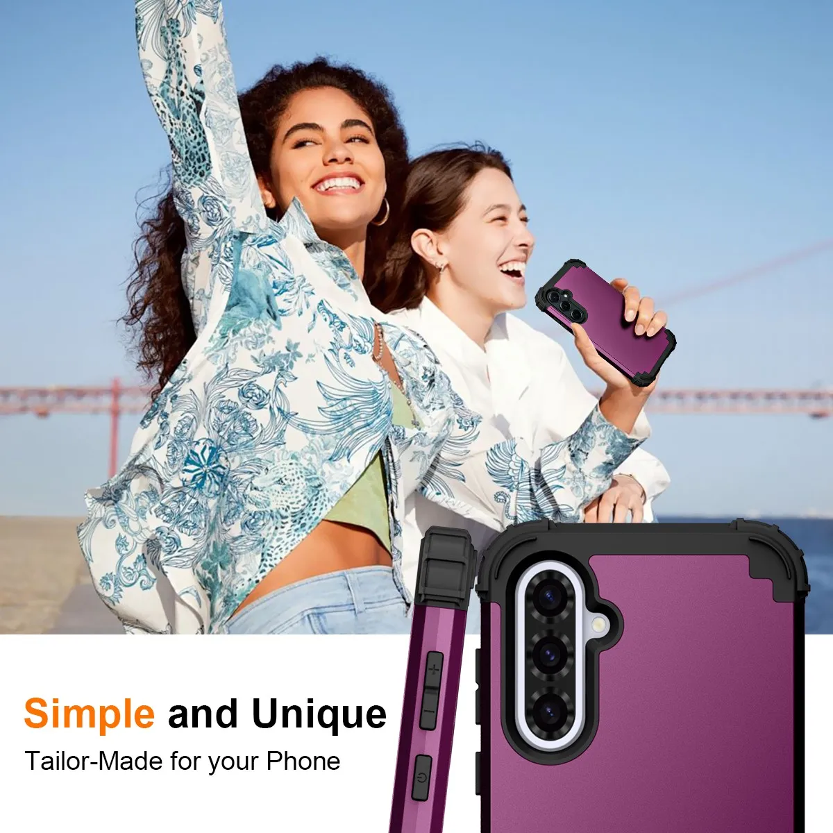 Wytrzymałe, odporne na wstrząsy etui 3 w 1 do Samsung Galaxy A15 A25 A35 A55 A16 A26 A36 A56 A17 A37 A57 5G, plastikowa obudowa z TPU — zdjęcie produktu 6