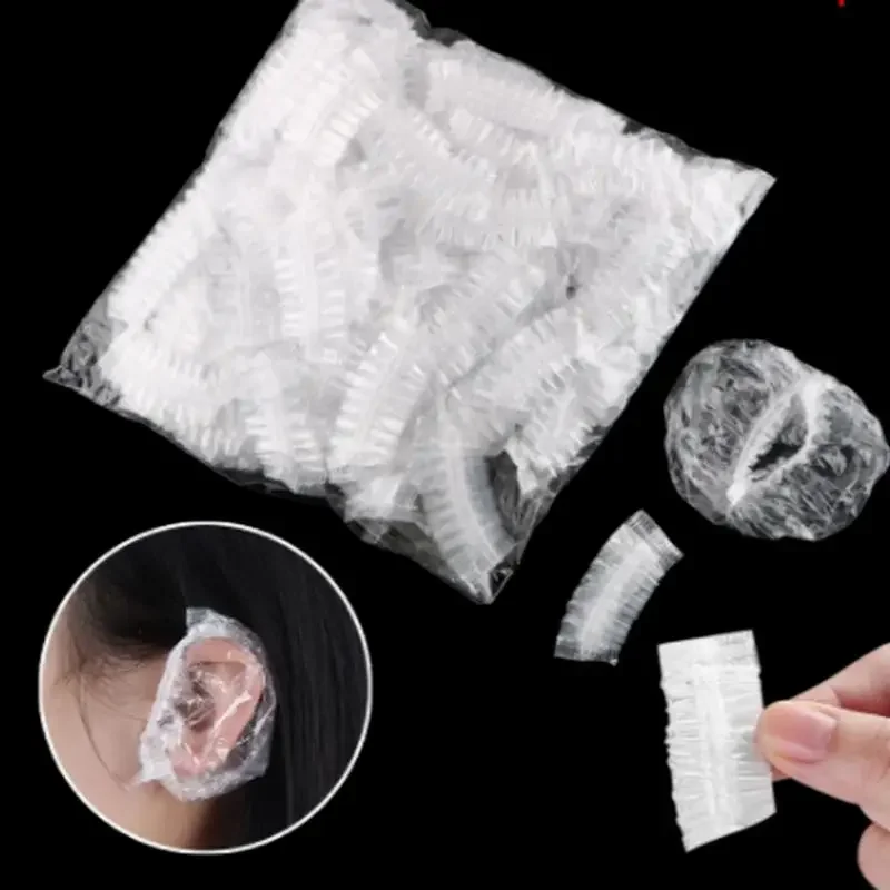 20 Pcs/Set Ear Protection Waterproof Transparent Disposable Earmuffs Salon Hair Dye Clear Ear Cover Bathroom Products