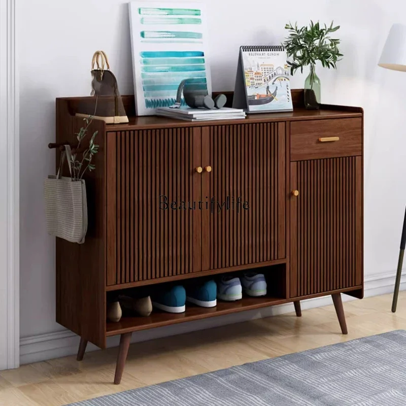 

ls 27Solid wood home shoe cabinet, large capacity of breathable entrance cabinet outside the corridor at the entrance of the hom