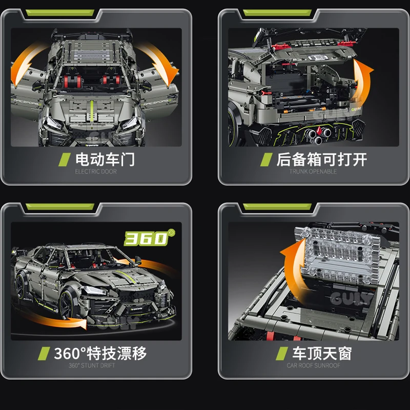3223-delige MOC Technische 1:8 RC Sportwagen Urus Bouwstenen Model DIY Speelgoed voor Kinderen Verjaardagscadeauset