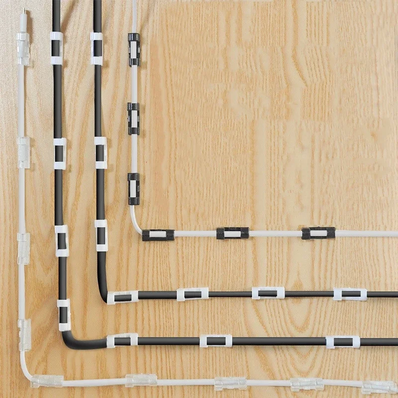 20pcs/set Computer Wire Cable Organizers Management Clips Self Adhesive Cord Data Cable Management Holder Winder Cable Clips