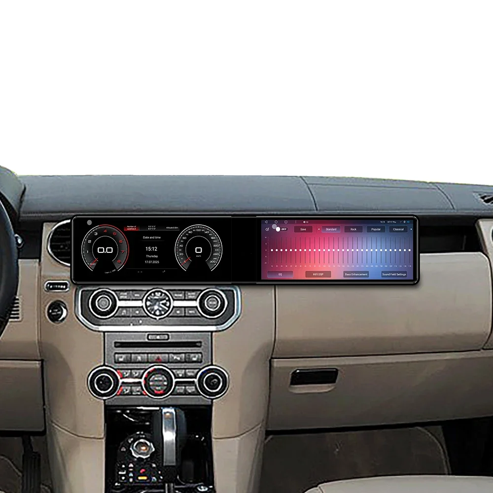Dual 12.3 Inch Android 13 Car Stereo for Land Rover Discovery 4 2010-2011 Auto CarPlay GPS Navigation WiFi Wireless Head Unit