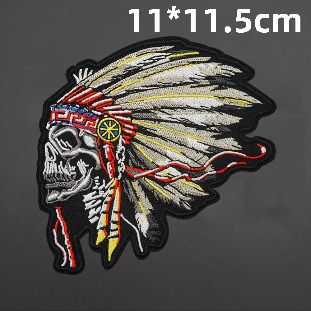 Indian head badge embroidered patches with hook backing
