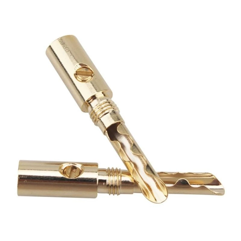 Hifi Diy Gold Plant Electrical Plug 5mm Banana Plug Connectors Cable