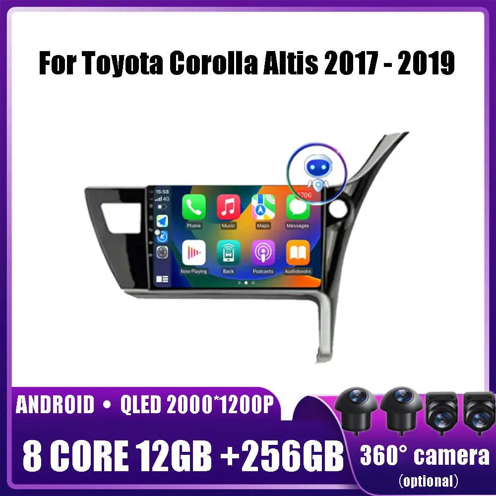 

Android 14 for Toyota Corolla Altis 2017 - 2019 Car Multimedia Player Head Unit Stereo GPS Navigation BT WIFI DVD 2 din DSP 4G