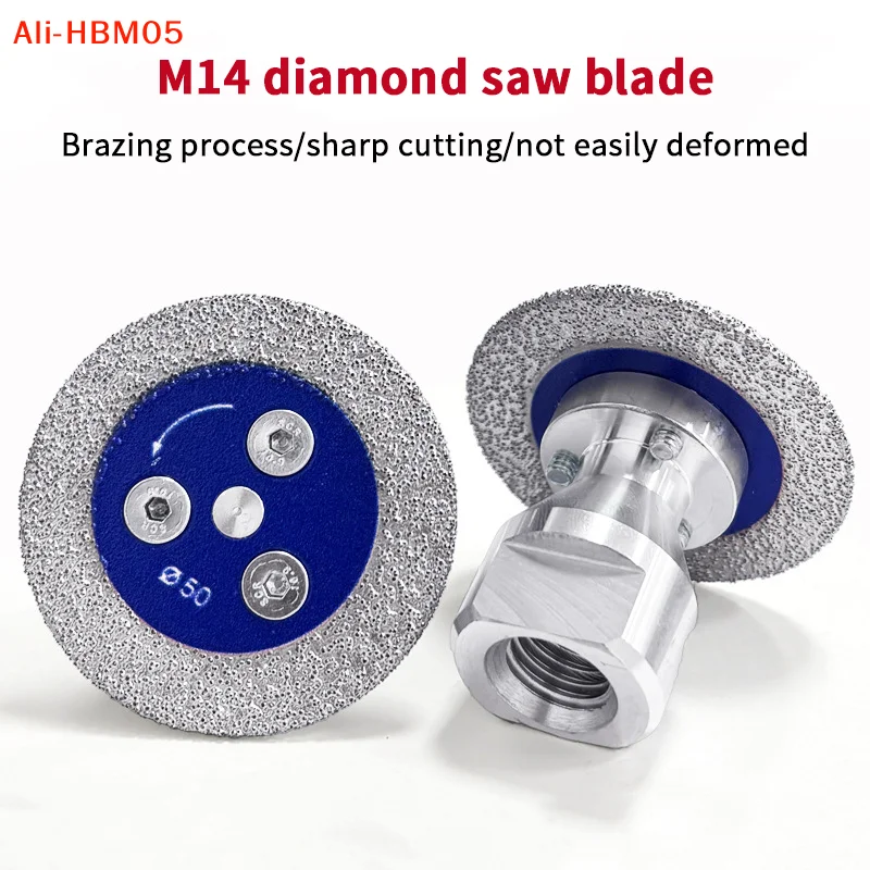 (HB05)M14 Diamond Saw Blade With Removable Flange Turbo Cutting Disc For Granite Marble Ceramic Concrete Grinding Carving
