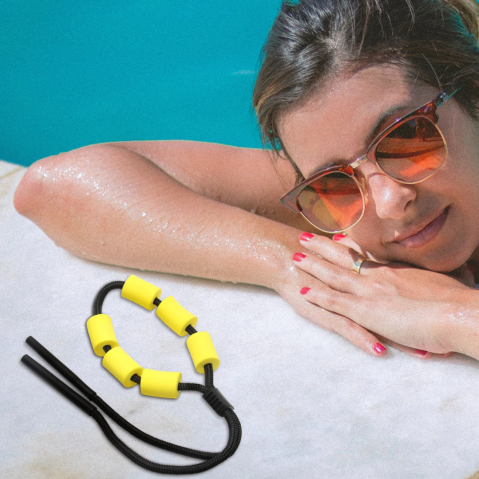 

8Pcs Adjustable Swimming Goggles Lanyard with 6 Floaters Sports Glasses Rope Secure Fit Comfortable for All Head Sizes Hanging