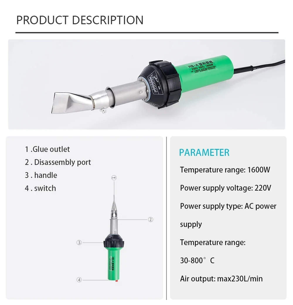 1080W 220V plastikowy palnik pistolet spawalniczy na gorące powietrze z wałkiem z dyszą maszyny do spawania tworzyw sztucznych zestawy grzewcze do naprawy avalonu mrocznika