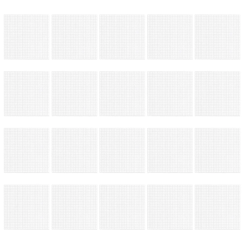 

20pcs Cross Stitch Mesh Sheets Plastic Canvas Sheets Cuttable Grid Fabric For Yarn Crafting Embroidery Fine Mesh 4.21\