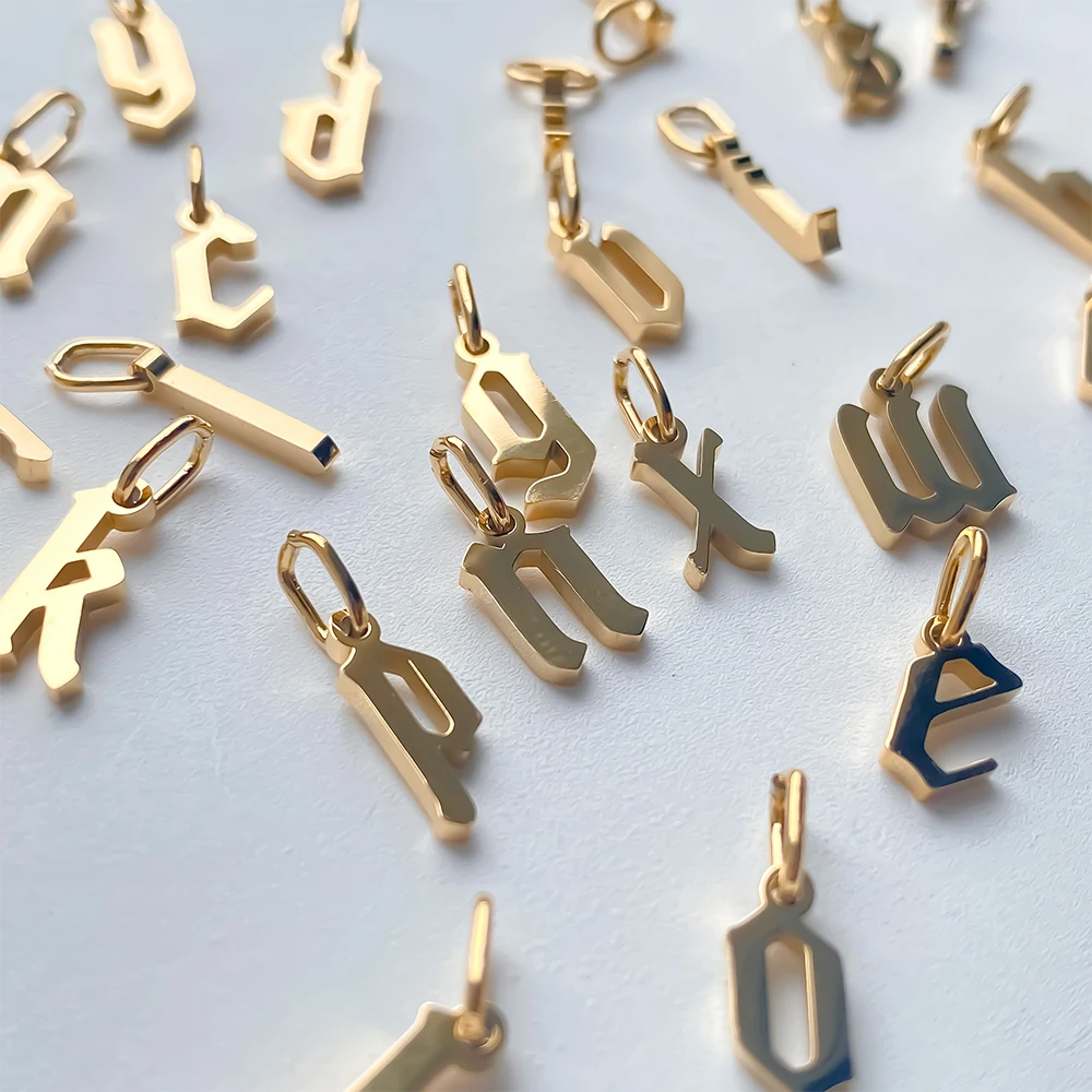eManco  Initial Alphabet Pendant Stainless Steel Charm for Making Necklace Minimalism Accessories Women\'s Jewelry Wholesale